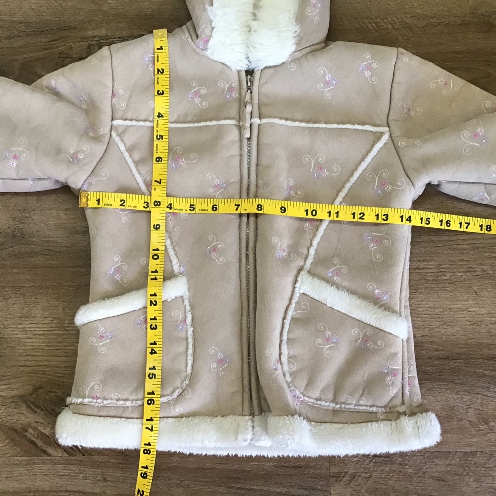 The Big Chill Sherpa Jacket Hood Floral Winter Soft Size M 5/6 - Picture 9 of 9
